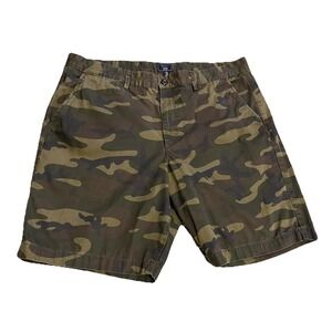 Gap Lived-In Camo Khaki Shorts Men's 38 Chino Flat Front Outdoor